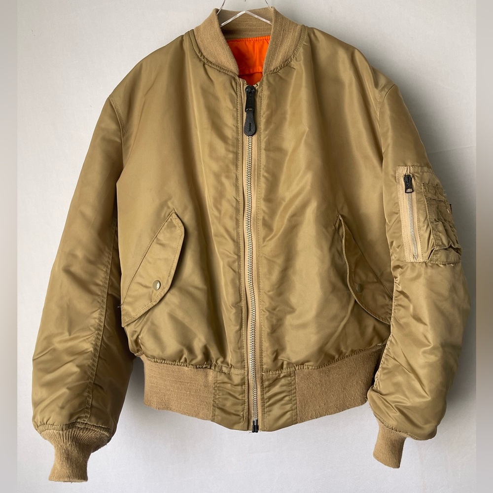 Alpha Industries Gold/Khaki Bomber Jacket Men’s Large